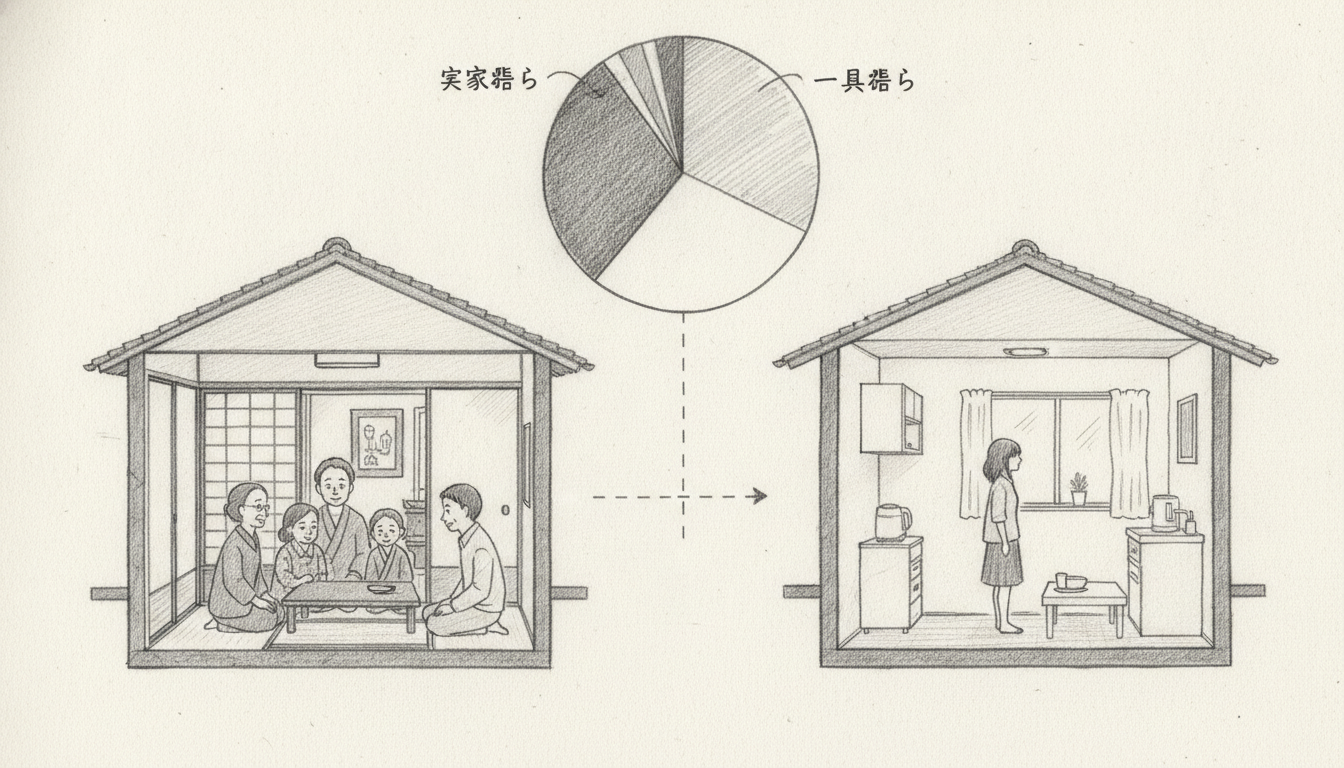 日本の実家暮らし率はどのくらい？