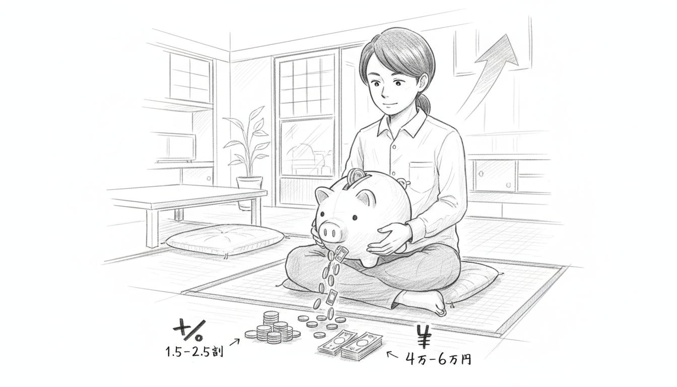 30代の相場は「手取りの1.5〜2.5割」または「4万〜6万円」