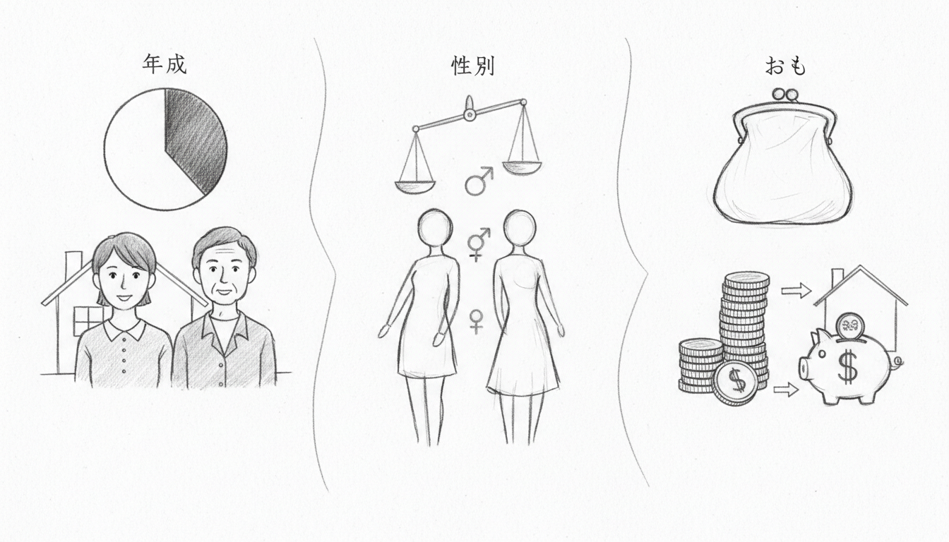 実家暮らしの実態を「年代」「性別」「お金」の3つの視点から解説します