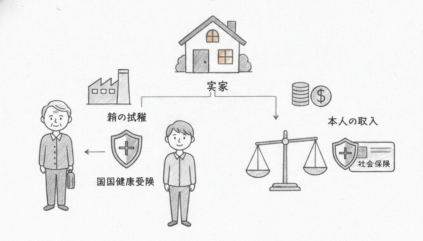 実家暮らしの健康保険は親の職種と本人の収入で決定される