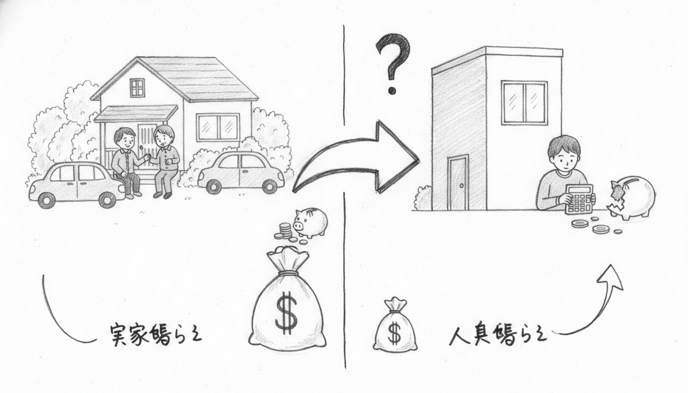 一人暮らしは実家暮らしより月7〜12万円支出が多い