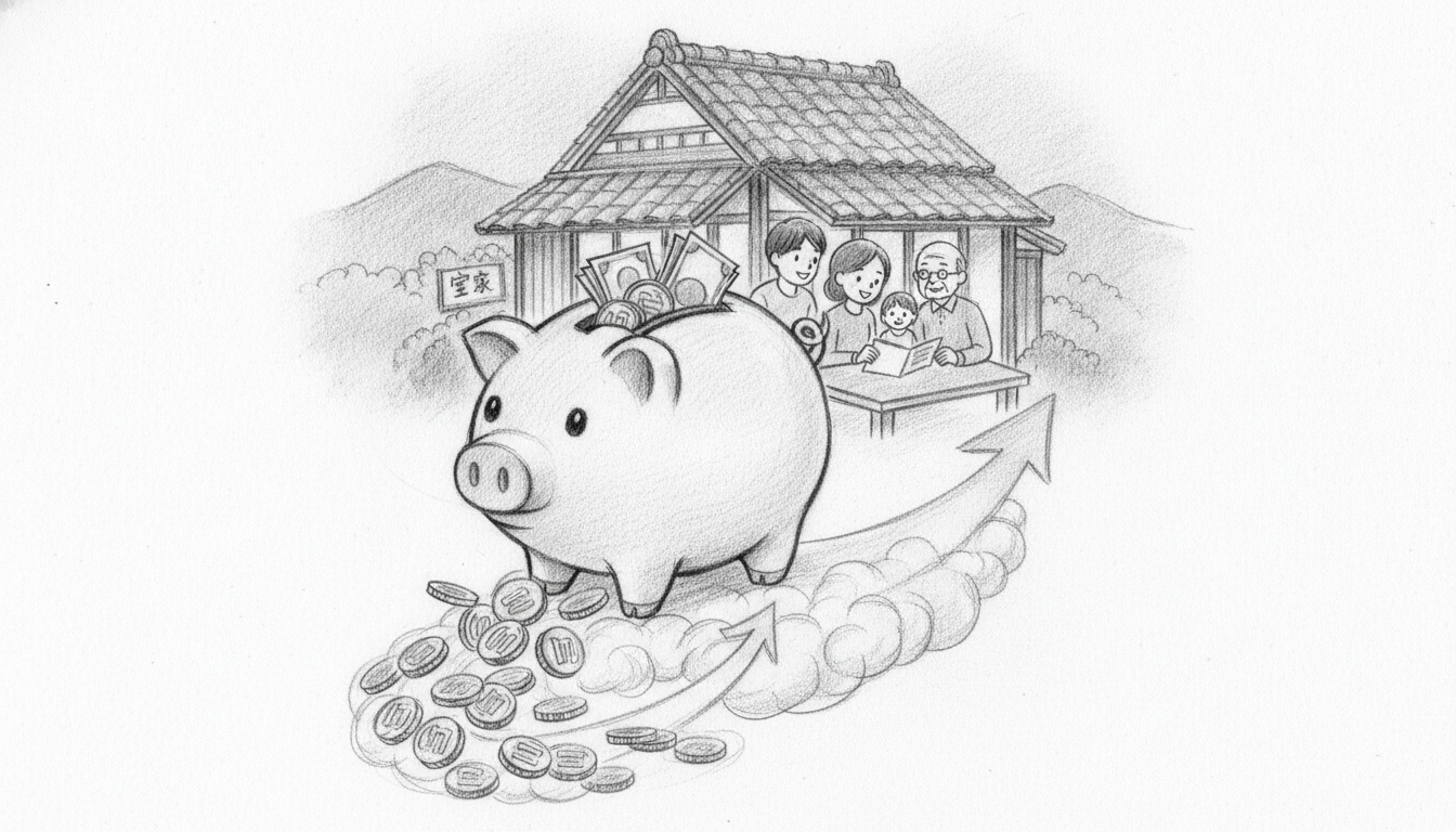 実家暮らしの平均貯金額は月3〜6万円が目安と言えます